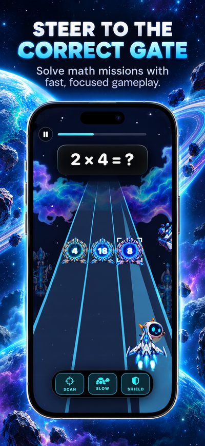 Captura de tela 1 do Math Starship: Fun Math Games
