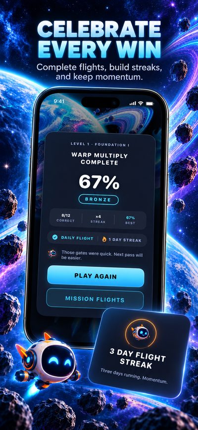 Captura de tela 2 do Math Starship: Fun Math Games
