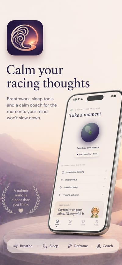 צילום מסך 1 של Overthink Less: Calm Mind
