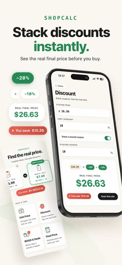 צילום מסך 1 של ShopCalc - Real Price